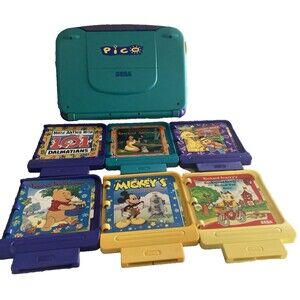 SEGA PICO MK-49002 Console w/6 Storyware Cartridges Untested No Power Cord-PARTS